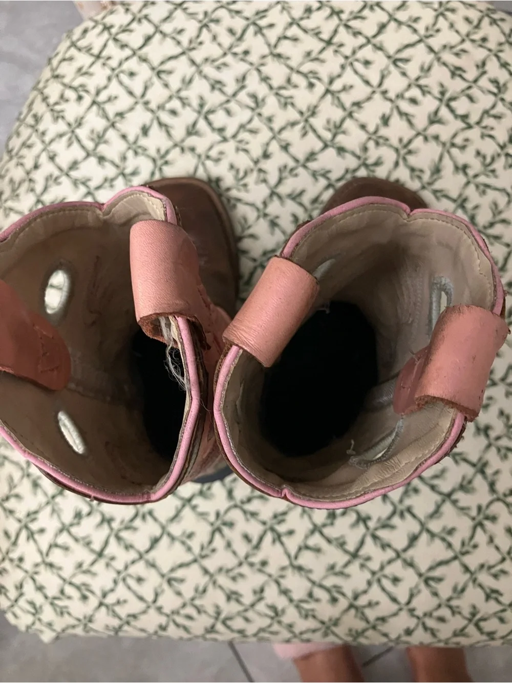 Old West Brown and Pink Girls' Western Boots